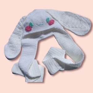 Cinamon roll Hello kitty crocheted Hat/scarf